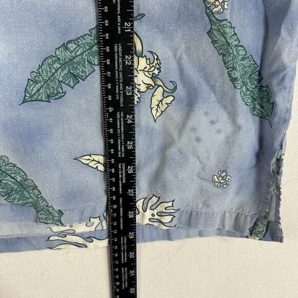 OP Sport Short Sleeve Hawaiian Shirt Mens XL Travel Blue Abstract Floral Relaxed - Picture 11 of 13